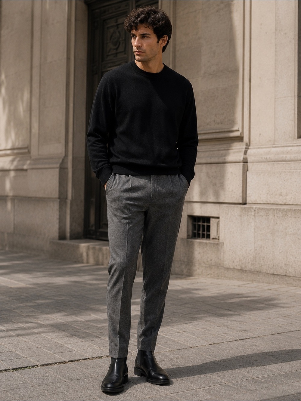 COS Gray Wool Blend Tailored Trousers Men’s EU 48 / US 32-33 Modern Tapered